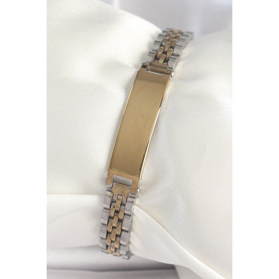 316L Çelik Gold Gümüş Renk Kalın Zincir Künye Model Erkek Bileklik 316L Çelik Gold Gümüş Renk Kalın Zincir Künye Model Erkek Bileklik