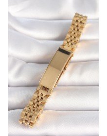 316L Çelik Gold Renk Zincir Künye Model Erkek Bileklik