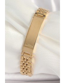 316L Çelik Gold Renk Zincir Künye Model Erkek Bileklik