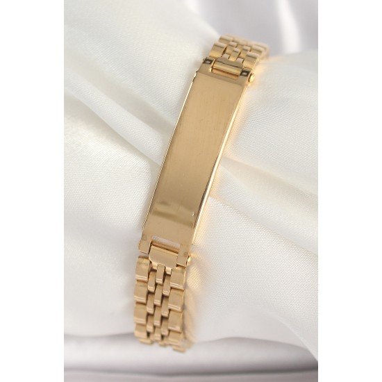 316L Çelik Gold Renk Zincir Künye Model Erkek Bileklik 316L Çelik Gold Renk Zincir Künye Model Erkek Bileklik