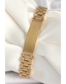 316L Çelik Gold Renk Zincir Künye Model Erkek Bileklik