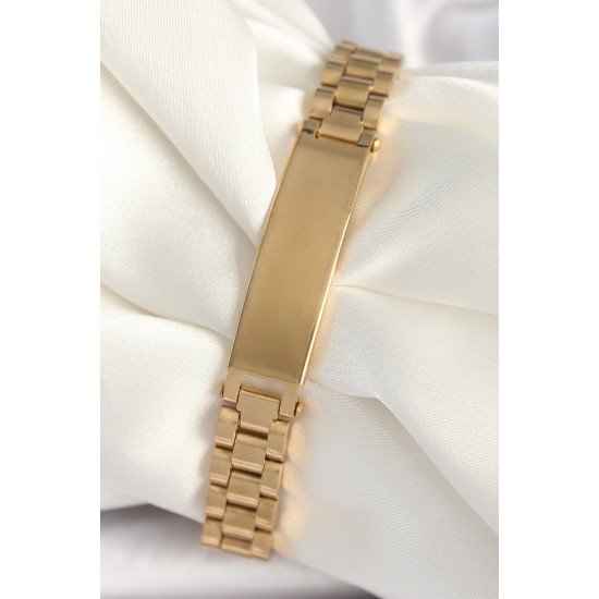 316L Çelik Gold Renk Zincir Künye Model Erkek Bileklik 316L Çelik Gold Renk Zincir Künye Model Erkek Bileklik