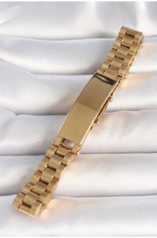 316L Çelik Gold Renk Zincir Künye Model Erkek Bileklik 316L Çelik Gold Renk Zincir Künye Model Erkek Bileklik