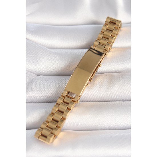 316L Çelik Gold Renk Zincir Künye Model Erkek Bileklik 316L Çelik Gold Renk Zincir Künye Model Erkek Bileklik