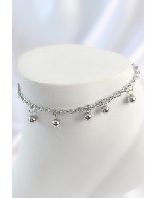 316L Çelik Gümüş Renk Sallantı Topçuk Zincir Model Kadın Halhal