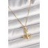 316L Çelik Gold Renk Zincir Zirkon Taş Detaylı Çapa Model Kadın Kolye