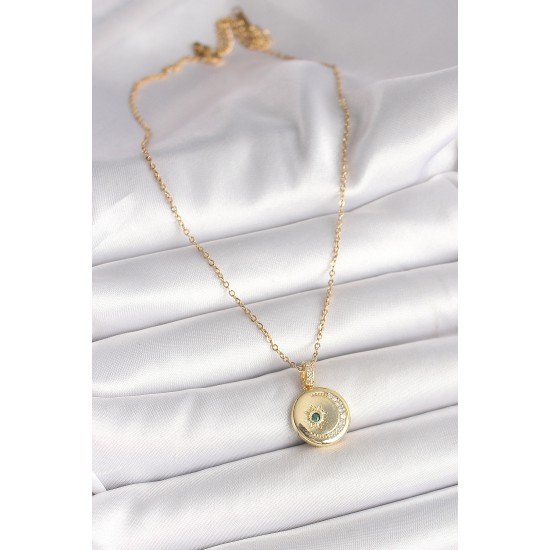 316L Çelik Gold Renk Zincir Zirkon Taş İşlemeli Hilal Yıldız İşlemeli Madalyon Model Kadın Kolye 316L Çelik Gold Renk Zincir Zirkon Taş İşlemeli Hilal Yıldız İşlemeli Madalyon Model Kadın Kolye