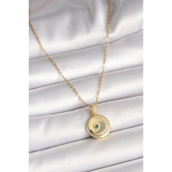316L Çelik Gold Renk Zincir Zirkon Taş İşlemeli Hilal Yıldız İşlemeli Madalyon Model Kadın Kolye 316L Çelik Gold Renk Zincir Zirkon Taş İşlemeli Hilal Yıldız İşlemeli Madalyon Model Kadın Kolye