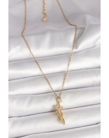 316L Çelik Gold Renk Zincir Sarılma Model Kadın Kolye