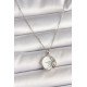 316L Çelik Gümüş Renk Zincir Beyaz Mineli Gün Batımı Model Kadın Kolye