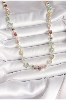 Pirinç Gold Renk Zirkon Taşlı VIP Seri Kadın Kolye