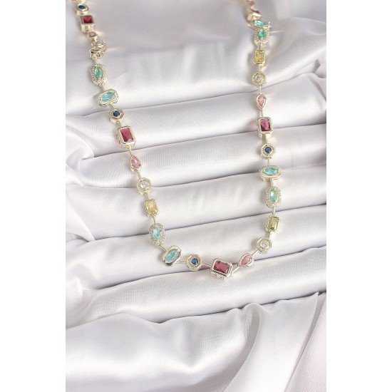 Pirinç Gold Renk Zirkon Taşlı VIP Seri Kadın Kolye Pirinç Gold Renk Zirkon Taşlı VIP Seri Kadın Kolye