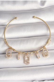 Pirinç Gold Renk Sallantı Zirkon Taşlı Messika Figür Charm Kadın Bileklik