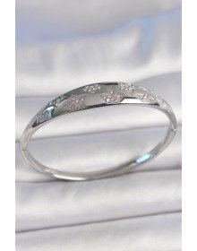 Pirinç Gümüş Renk Zirkon Taşlı Yıldız İşlemeli Kadın Kelepçe