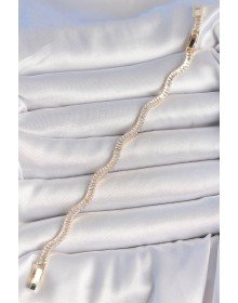 Pirinç Gold Renk Su Yolu Zirkon Taşlı Model Kadın Bileklik