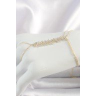 Pirinç Gold Renk Zirkon Taşlı V Model Kadın Şahmeran