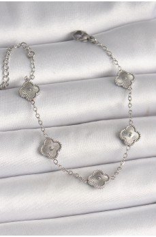 316L Çelik Gümüş Renk İşlemeli Baby Boy Yonca Model Kadın Bileklik