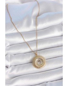 316L Çelik Gold Renk Zincir Zirkon Taşlı Nova Yıldız Model Kadın Kolye