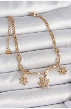 316L Çelik Gold Renk Sallantı Kar Tanesi Model Kadın Bileklik 316L Çelik Gold Renk Sallantı Kar Tanesi Model Kadın Bileklik