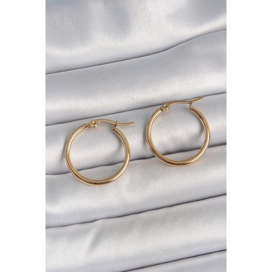 316 Çelik Gold Renk 22mm Kadın Halka Model Kadın Küpe 316 Çelik Gold Renk 22mm Kadın Halka Model Kadın Küpe