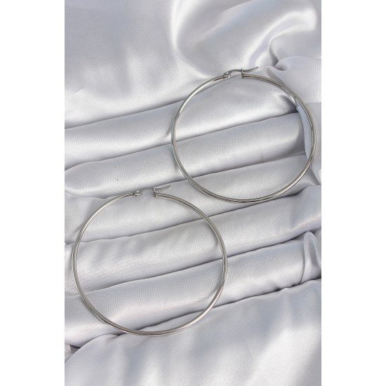 316 Çelik Gümüş Renk 63 mm Halka Model Kadın Küpe 316 Çelik Gümüş Renk 63 mm Halka Model Kadın Küpe