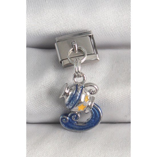 316L Çelik Gümüş Renk Sallantı Kova Burç Model Nomination Charm