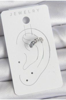 Pirinç Gümüş Renk Zirkon Taşlı Kıkırdak Model Kadın Küpe Pirinç Gümüş Renk Zirkon Taşlı Kıkırdak Model Kadın Küpe