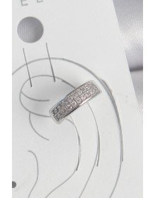 Pirinç Gümüş Renk Zirkon Taşlı Kıkırdak Model Kadın Küpe