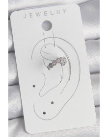 Pirinç Gümüş Renk Bal Peteği Model Zirkon Taşlı Kadın Kıkırdak Küpe