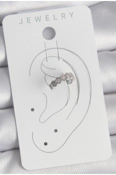 Pirinç Gümüş Renk Bal Peteği Model Zirkon Taşlı Kadın Kıkırdak Küpe