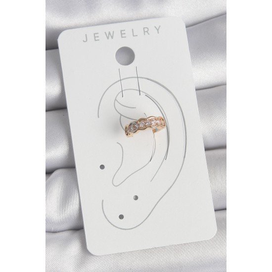 Pirinç Gold Renk Zirkon Taşlı Kadın Kıkırdak Küpe Pirinç Gold Renk Zirkon Taşlı Kadın Kıkırdak Küpe