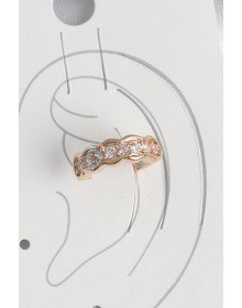 Pirinç Gold Renk Zirkon Taşlı Kadın Kıkırdak Küpe