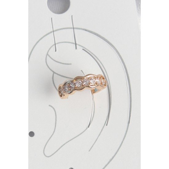 Pirinç Gold Renk Zirkon Taşlı Kadın Kıkırdak Küpe Pirinç Gold Renk Zirkon Taşlı Kadın Kıkırdak Küpe