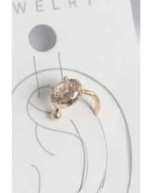 Pirinç Gold Renk Zirkon Taşlı Kadın Kıkırdak Küpe