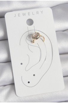 Pirinç Gold Renk Zirkon Taşlı Kadın Kıkırdak Küpe