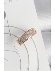 Pirinç Gold Renk Zirkon Taşlı Kadın Kıkırdak Küpe