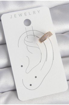 Pirinç Gold Renk Zirkon Taşlı Kadın Kıkırdak Küpe