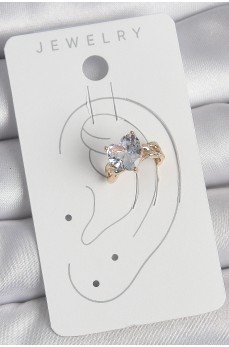 Pirinç Gold Renk Zirkon Taşlı Kalp Model Kadın Kıkırdak Küpe