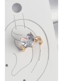 Pirinç Gold Renk Zirkon Taşlı Kalp Model Kadın Kıkırdak Küpe