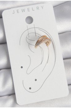 Pirinç Gold Renk Zirkon Taşlı 3'Lü Sıralı Model Kadın Kıkırdak Küpe Pirinç Gold Renk Zirkon Taşlı 3'Lü Sıralı Model Kadın Kıkırdak Küpe