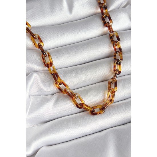 Leopar Desenli Mika Zincir Kadın Kolye Leopar Desenli Mika Zincir Kadın Kolye