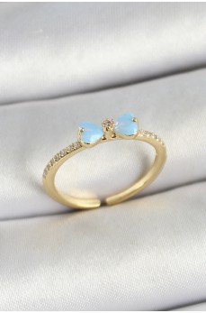 Pirinç Fiyonk Figürlü Zirkon Taşlı Gold Renk Ayarlanabilir Kadın Yüzük Pirinç Fiyonk Figürlü Zirkon Taşlı Gold Renk Ayarlanabilir Kadın Yüzük