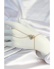 316L Çelik Zincirli Gold Renk Kalp Figürlü Şahmeran