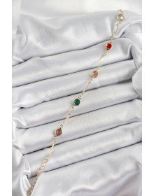 Pirinç Asorti Model Gold Renk Zirkon Taşlı Kadın Bileklik