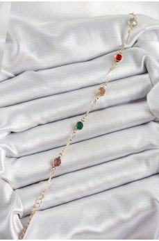 Pirinç Asorti Model Gold Renk Zirkon Taşlı Kadın Bileklik