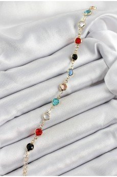 Pirinç Asorti Model Gold Renk Zirkon Taşlı Kadın Bileklik