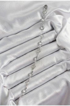 Pirinç Gümüş Renk Zirkon Taşlı Bileklik Pirinç Gümüş Renk Zirkon Taşlı Bileklik