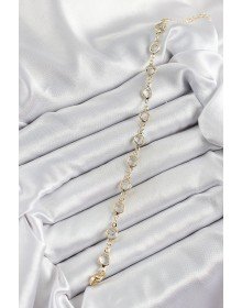 Pirinç Gold Renk Zirkon Taşlı Kadın Bileklik