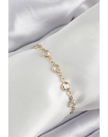 Pirinç Gold Renk Zirkon Taşlı Kadın Bileklik