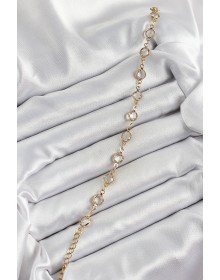 Pirinç Gold Renk Zirkon Taşlı Kadın Bileklik